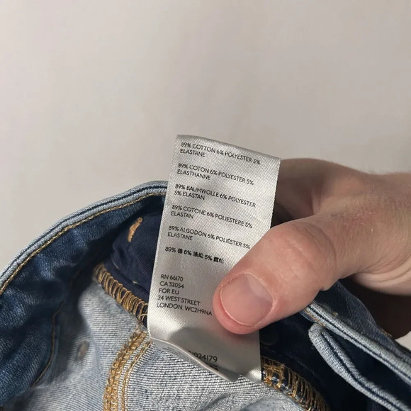 We the Free Jeans Women's 29 Medium Wash Mid Rise Cotton Blend Button Zip - Picture 9 of 9